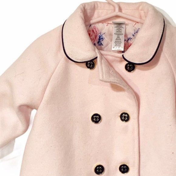 Little‎ Me Toddler Girl 24 Months Pink Pea Coat Bow Back - Picture 2 of 4